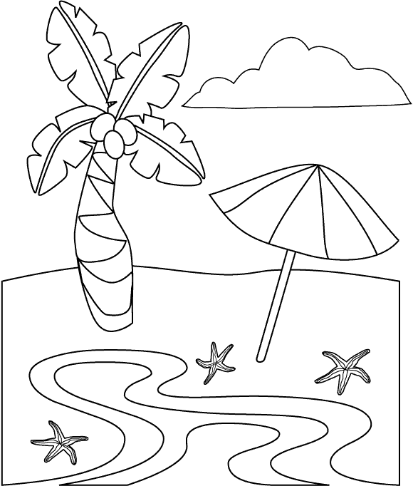 free printable preschool coloring pages beach