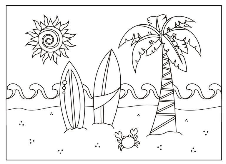 coloring pages of beaches