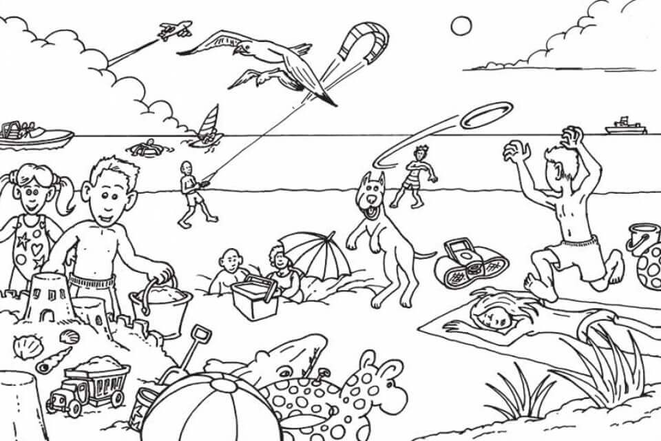 Beach Coloring Sheets