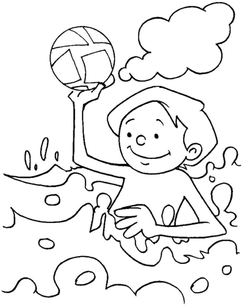 Beach Playing Coloring Pages