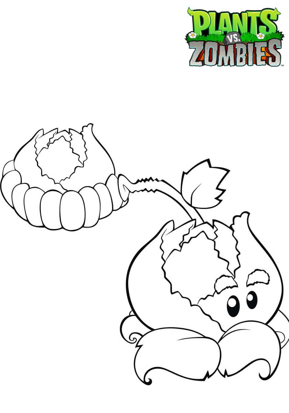 Cabbage From Plants Vs Zombies Coloring Page