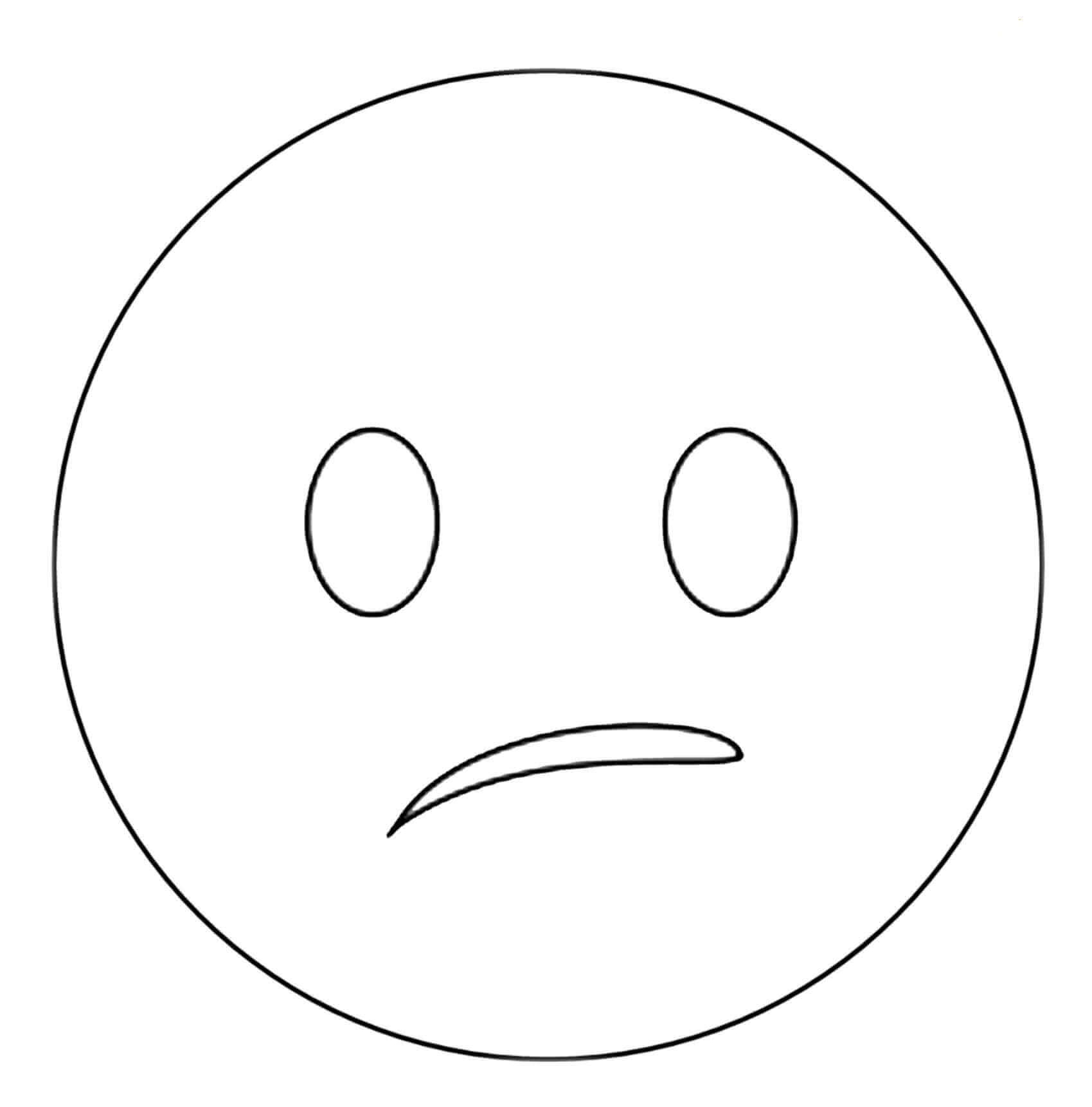 Confused Face Emoji Coloring Pages