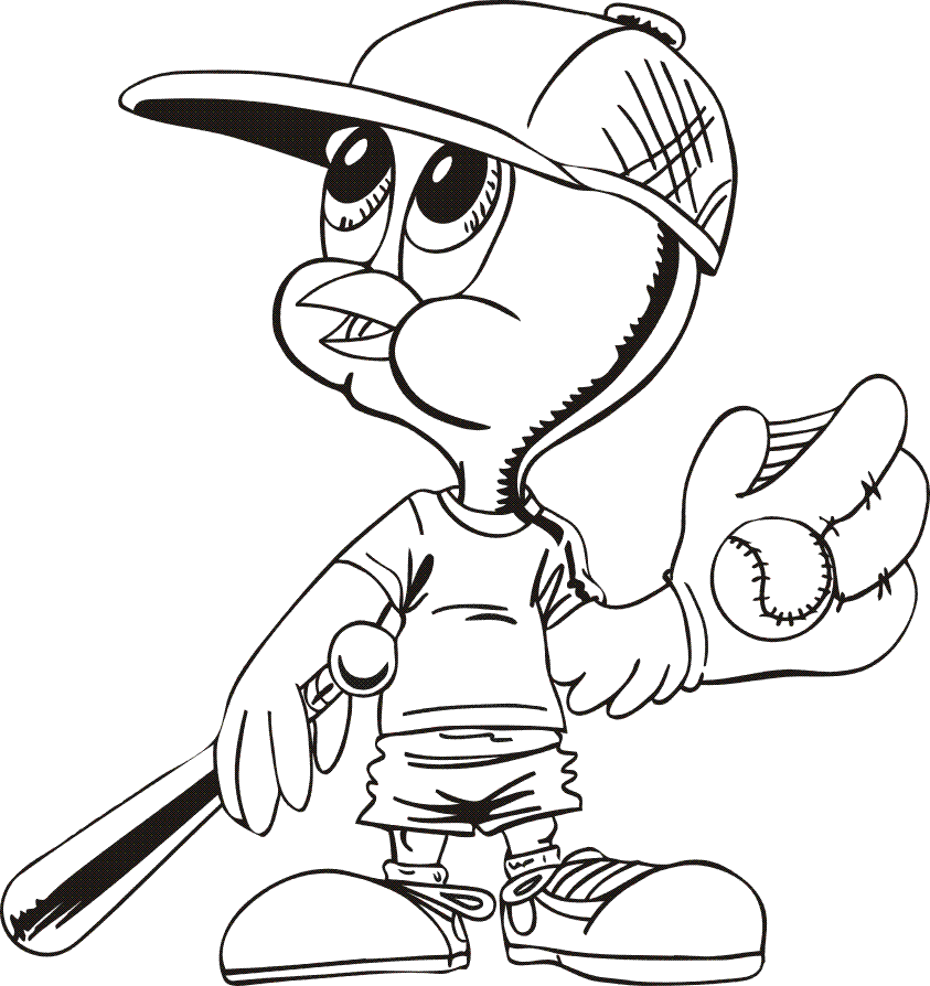 Cute Baseball Coloring Pages
