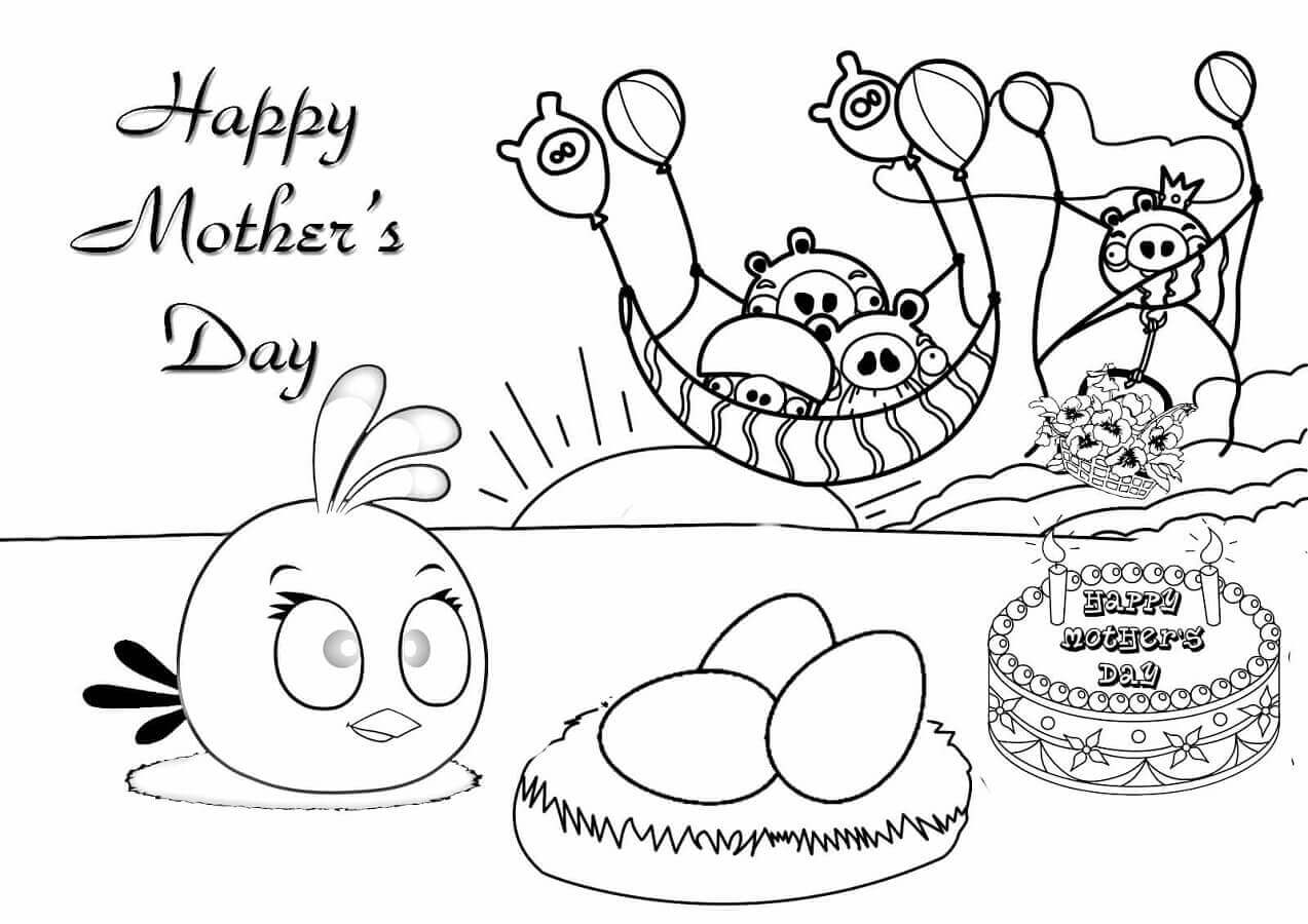 Cute Happy Mothers Day Coloring Pages