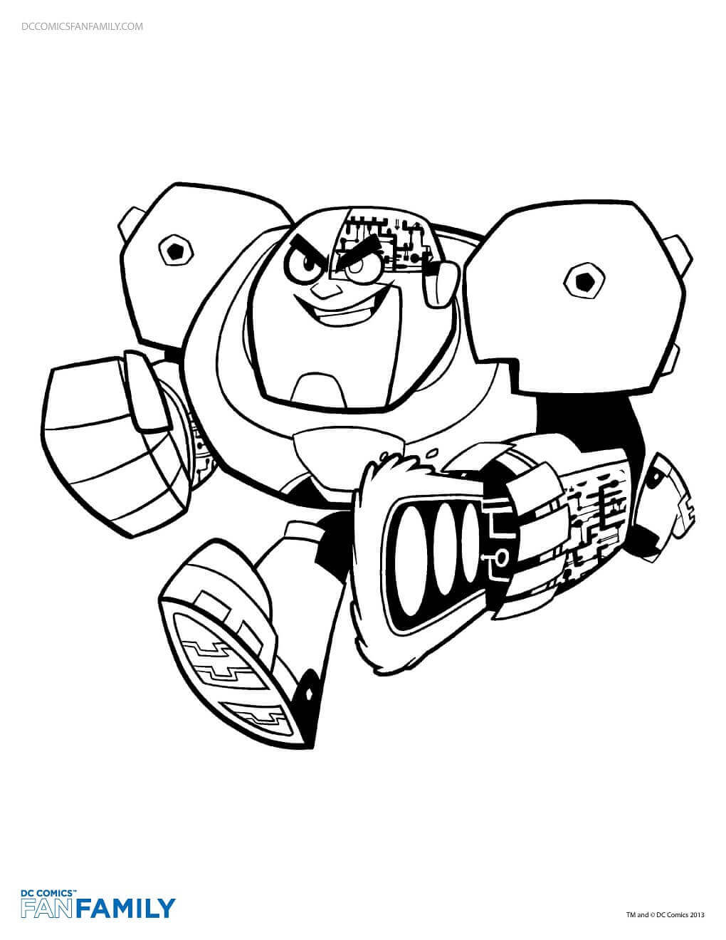 Cybord From Teen Titans Go Coloring Page