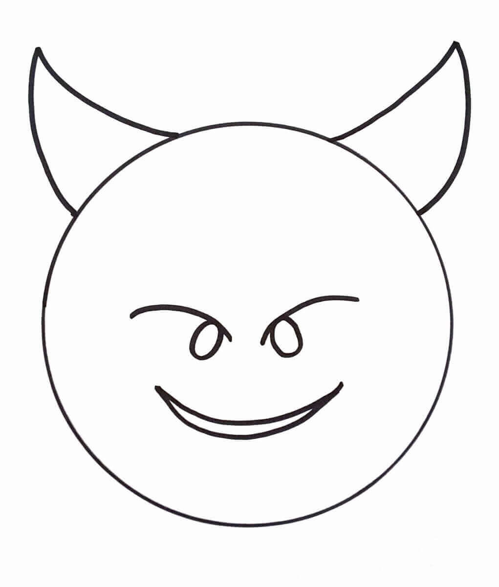 Devil Emoji Coloring Picture Free Printable