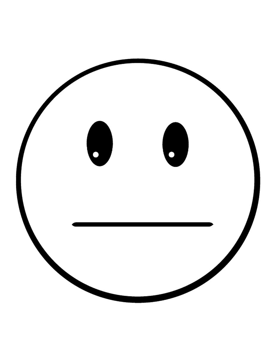Emoji Coloring Sheets Straight Face Emoji