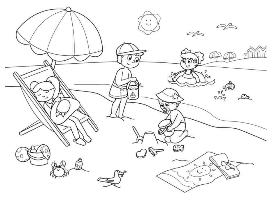 Free Printable Beach Coloring Pages