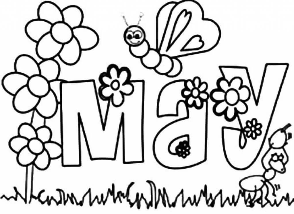 Free Printable May Coloring Pages (May Day Coloring Pages Included)