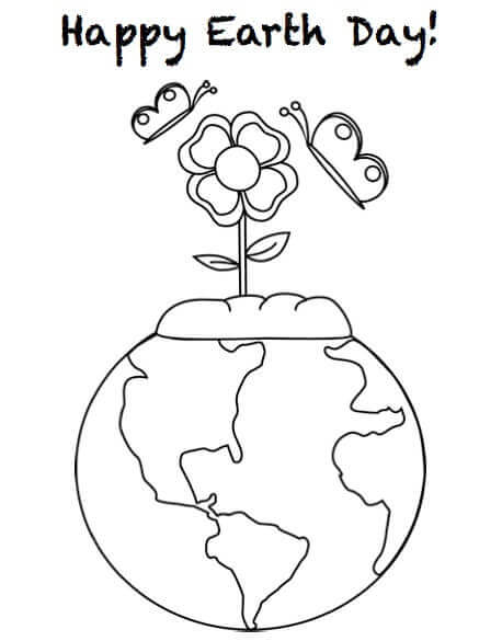Happy Earth Day Coloring Sheets