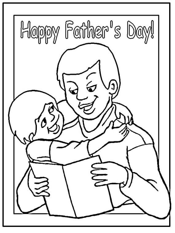 Happy Fathers Day Gift Coloring Pages