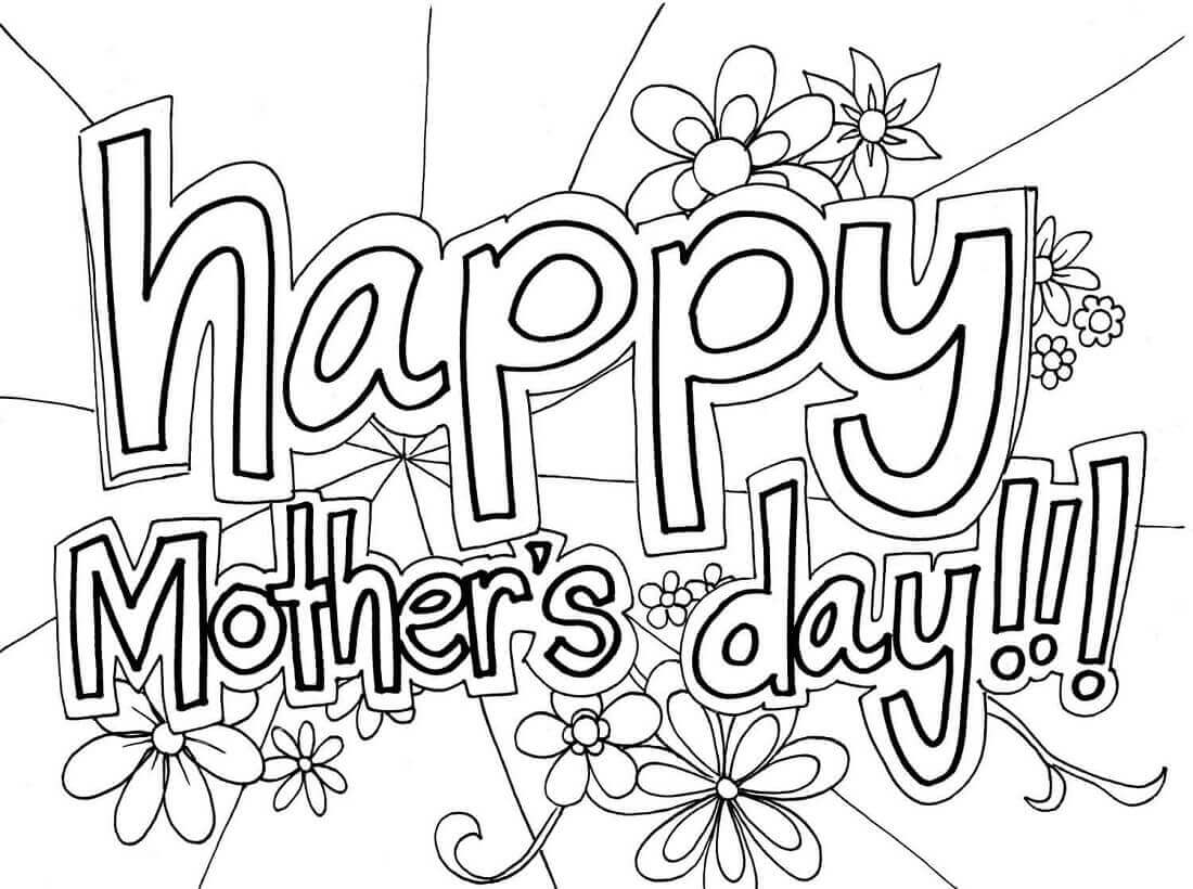 Happy Mothers Day 2018 Coloring Pages