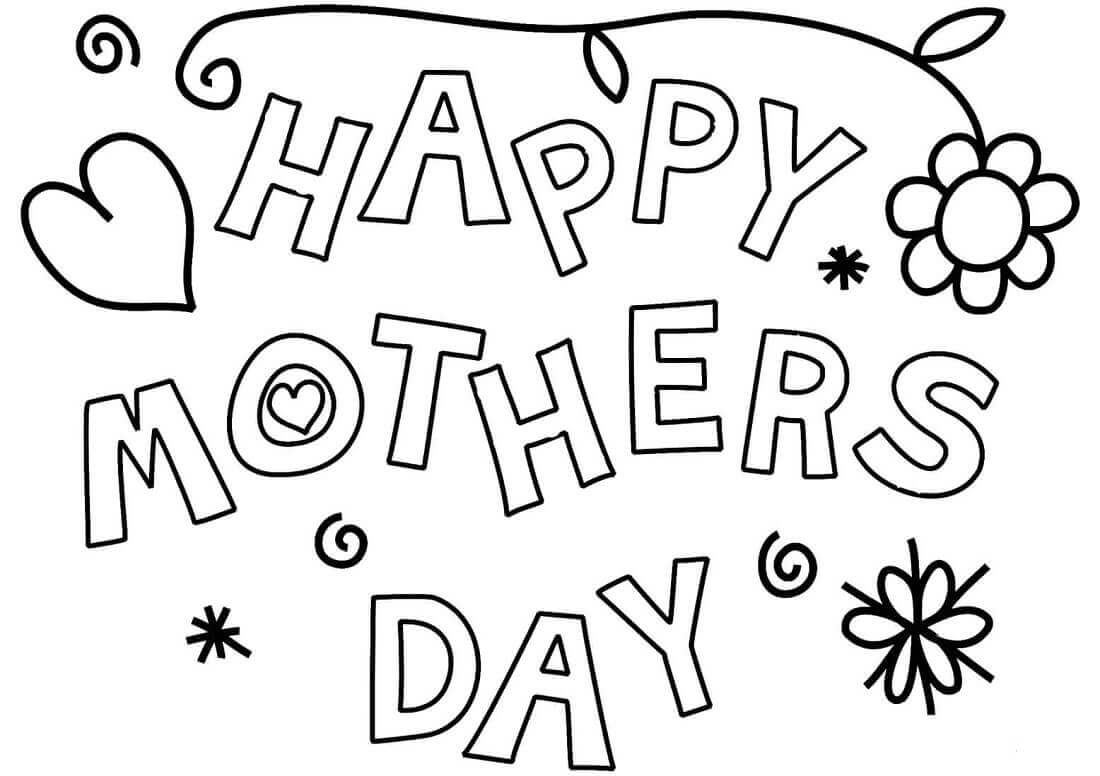 Happy Mothers Day Coloring Pages