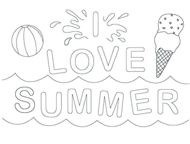 I Love Summer Coloring Pages