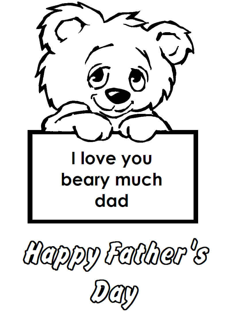 I Love You Dad Coloring Pages