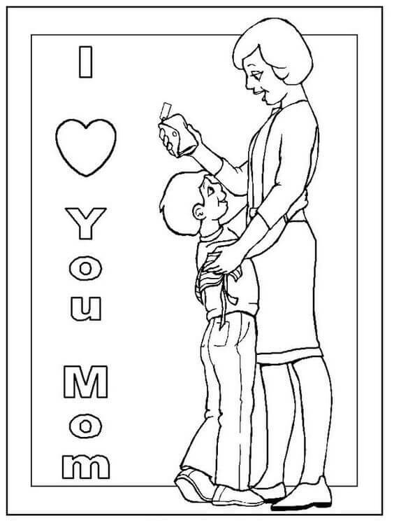 I Love You Mom Coloring Pages