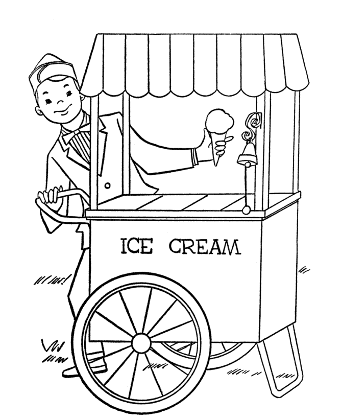 Ice Cream Coloring Pages Summer