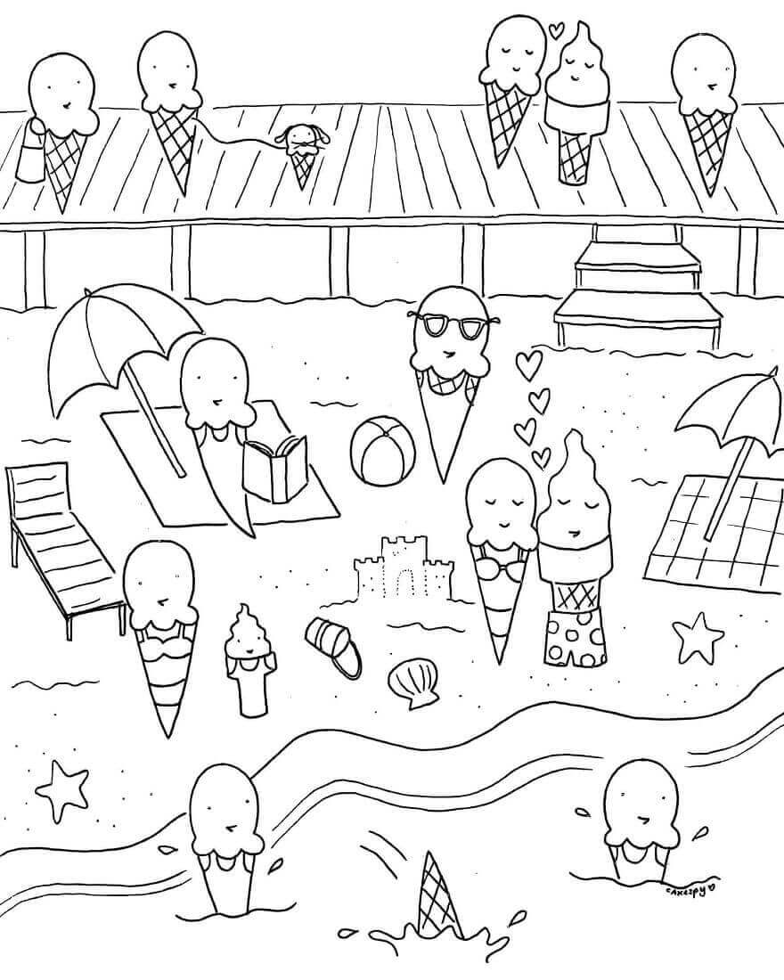 Ice Cream Coloring Pages