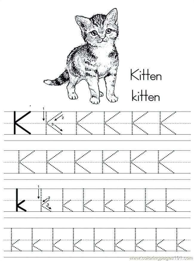 Kitten Activity Sheet For Preschoolers