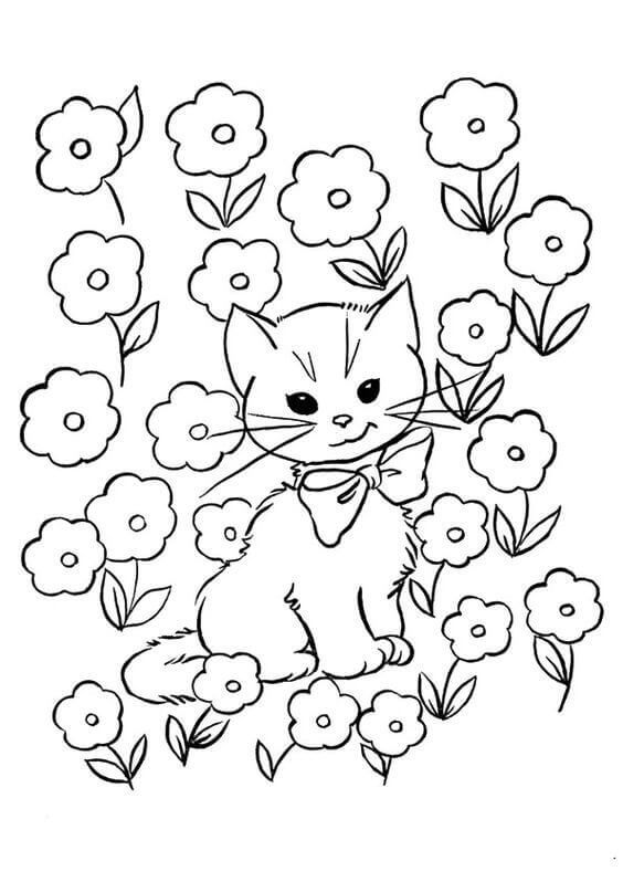 Kitten Coloring Images For Kids