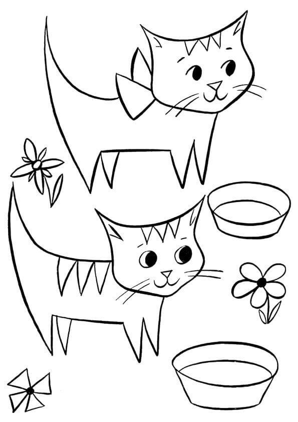 Kitten Coloring Pages For Preschoolers