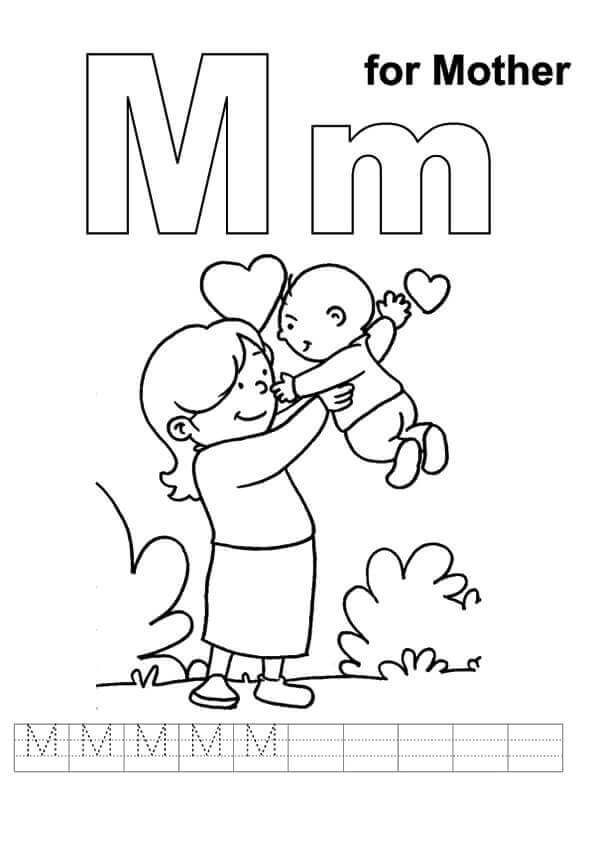 M For Mom Coloring Pages