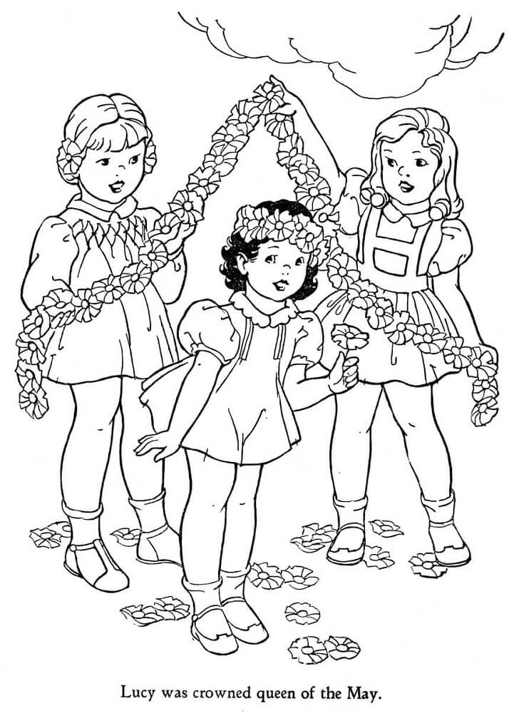 Free Printable May Coloring Pages (May Day Coloring Pages Included)