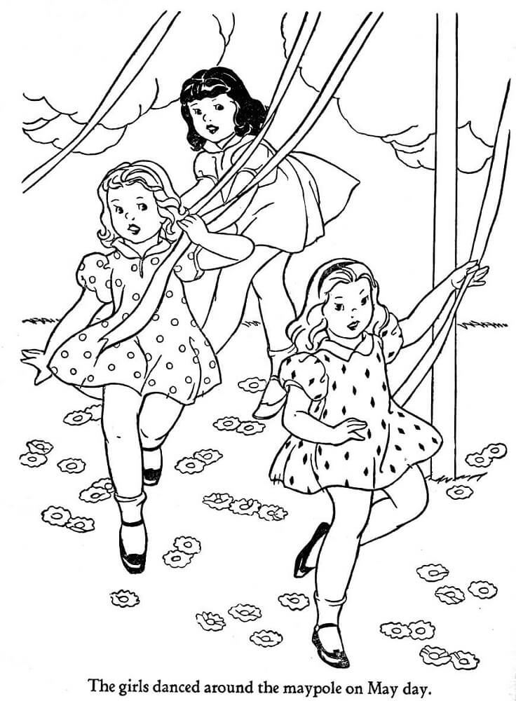 Free Printable May Coloring Pages (May Day Coloring Pages Included)