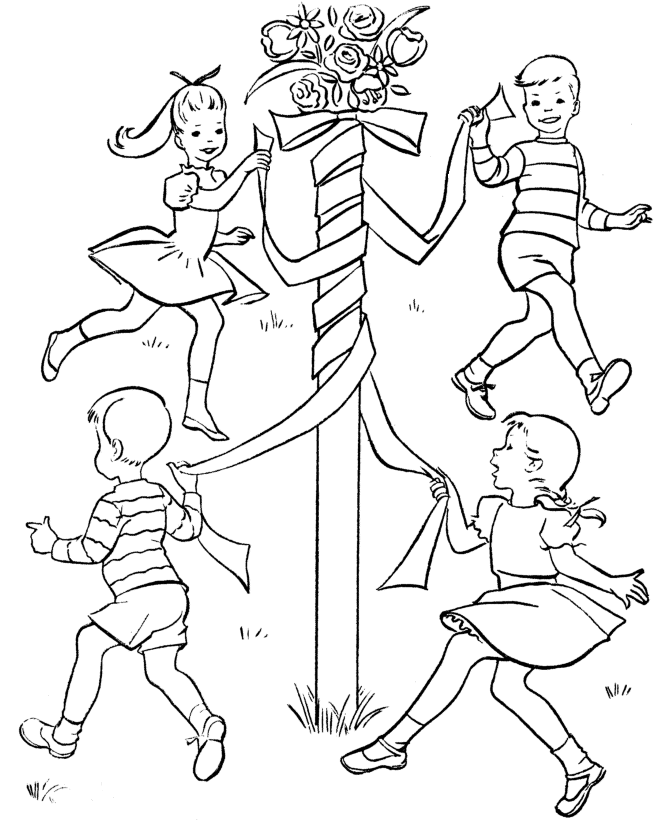 Free Printable May Coloring Pages (May Day Coloring Pages Included)