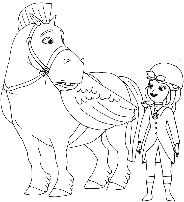 Minimus the Great and Sofia the First Coloring Pages