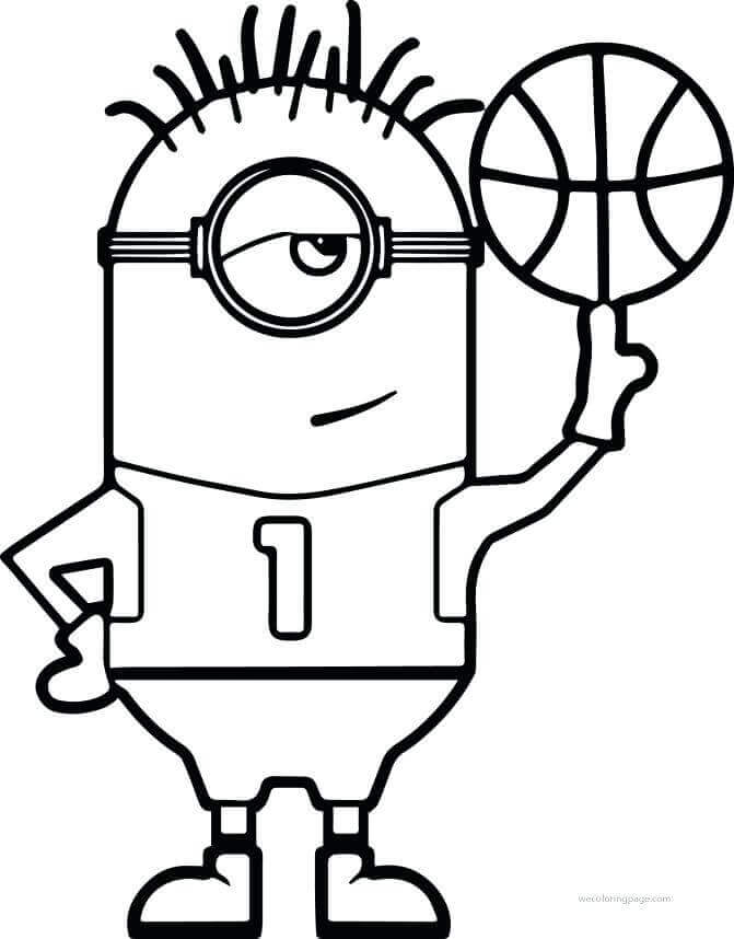 Minion Basketball Coloring Page