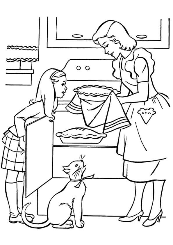 Mother And Daughter Coloring Pages