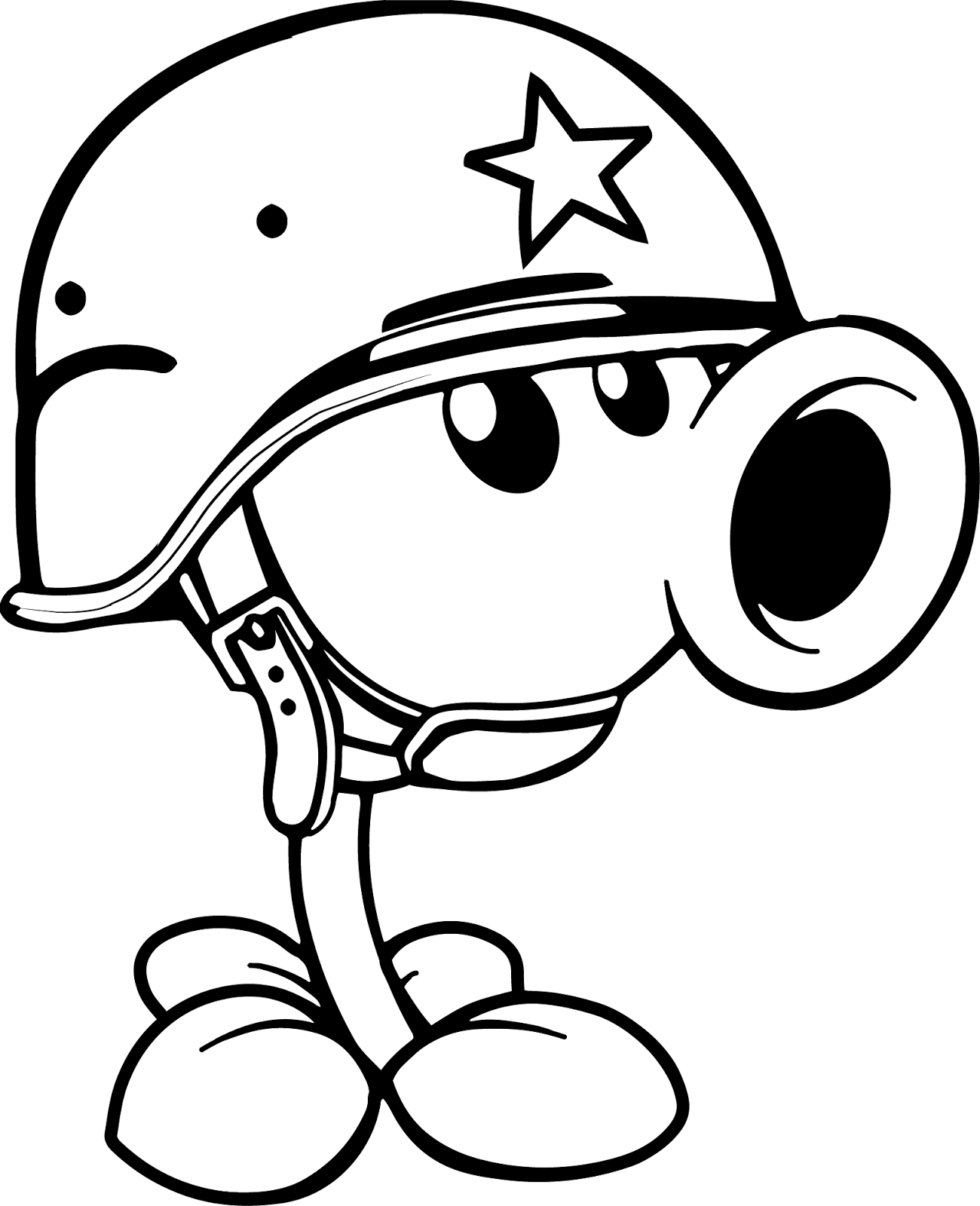 Peashooter Plants vs Zombies 2 Peashooter Coloring Page