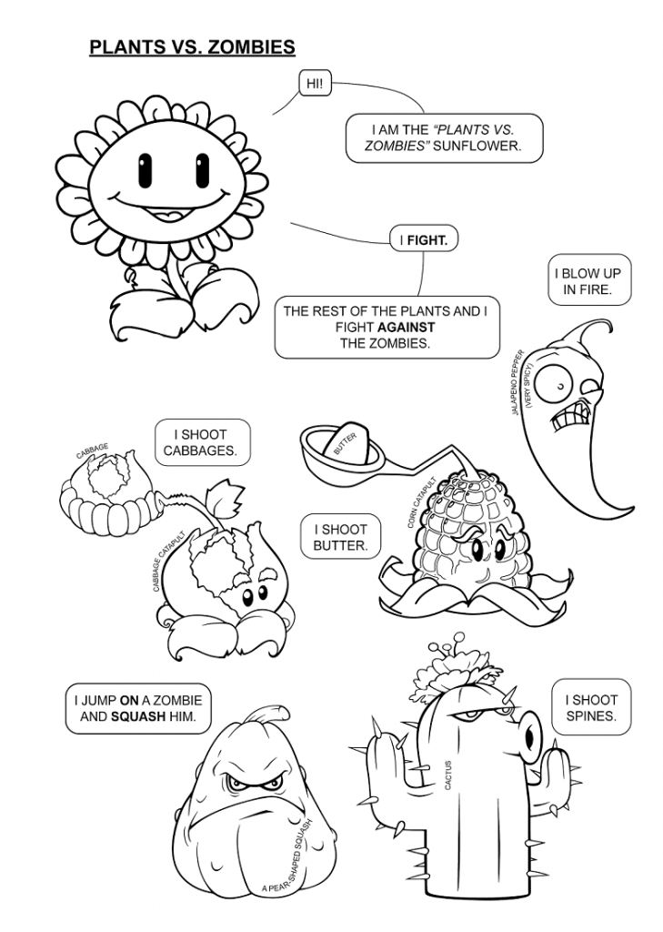 30 Free Printable Plants Vs Zombies Coloring Pages
