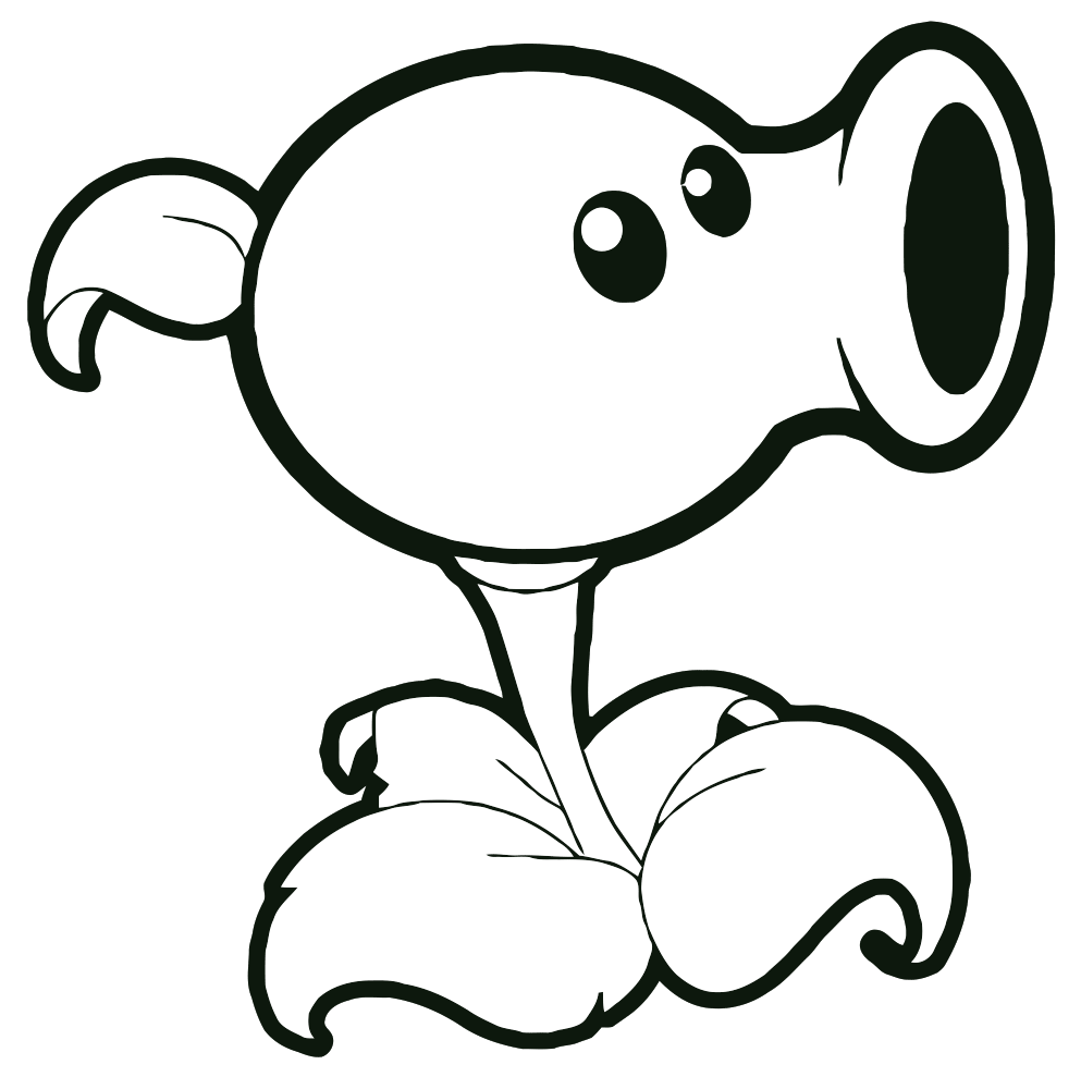 Plants vs Zombies Coloring Pages Peashooter