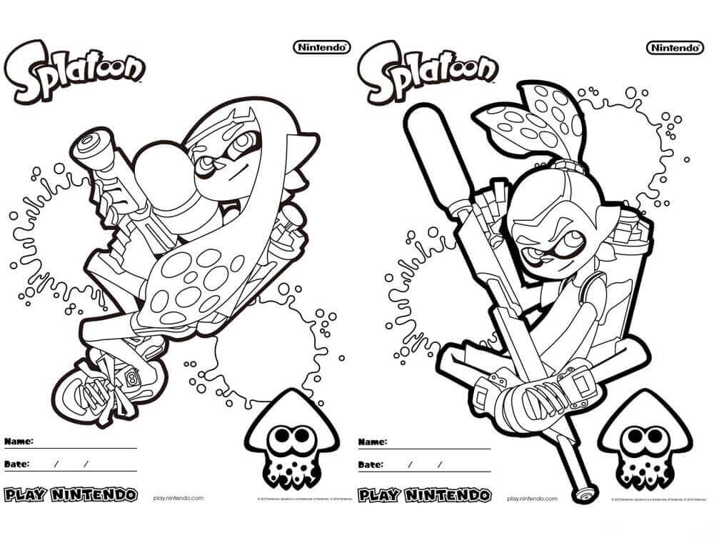 Printable Splatoon Coloring Pages