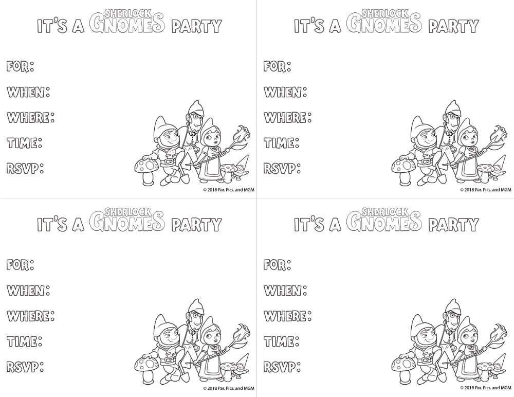 Sherlock Gnomes Activity Sheet