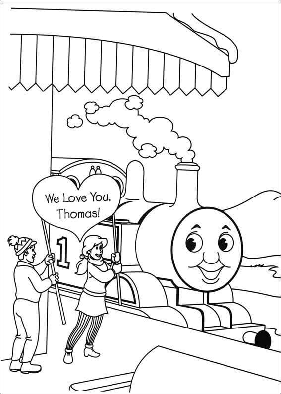 Simple Thomas The Train Coloring Pages