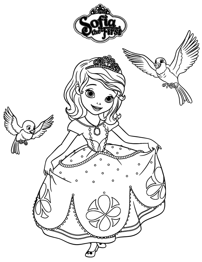 Sofia With Robin And Mia Coloring Page