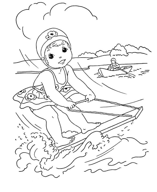 Summer Beach Coloring Pages