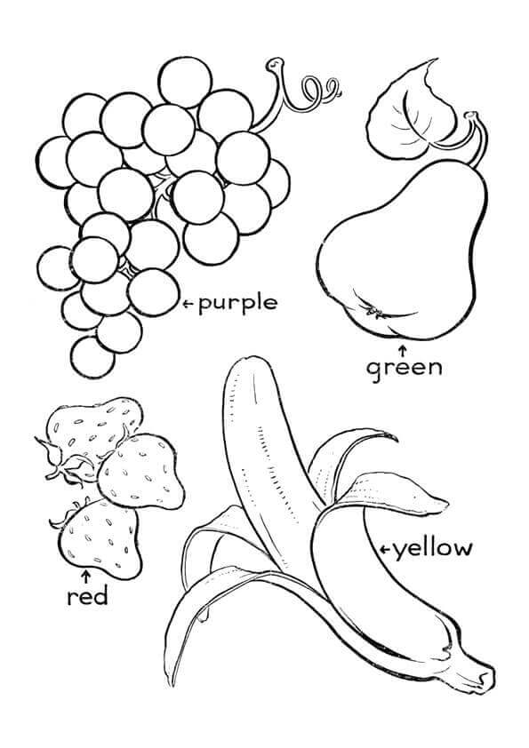 Summer Fruits Coloring Pages