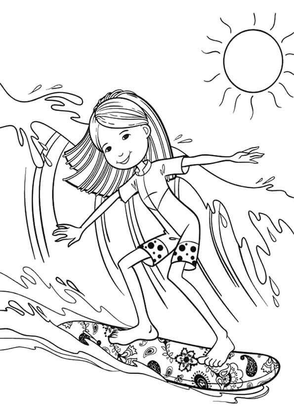 Surfing Coloring Pages