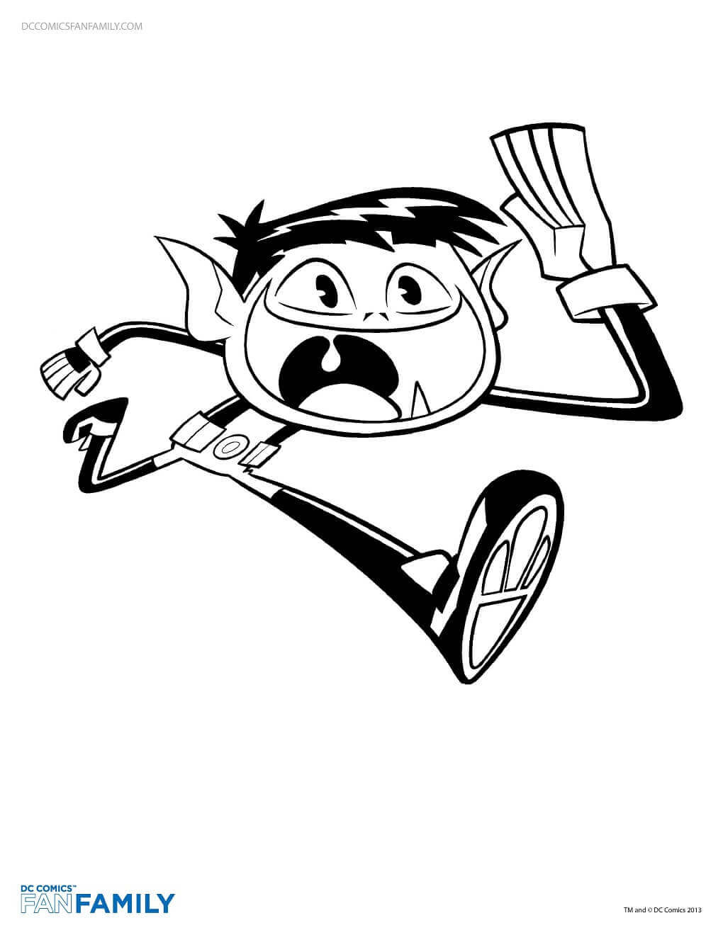 Teen Titans Go Beast Boy Coloring Sheet