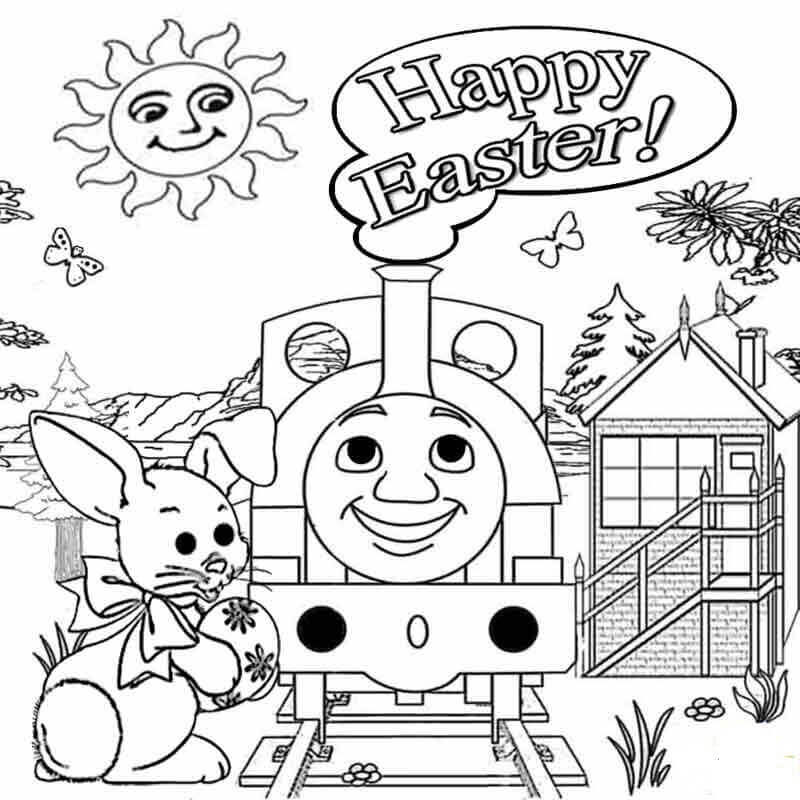 Thomas The Train Easter Coloring Pages