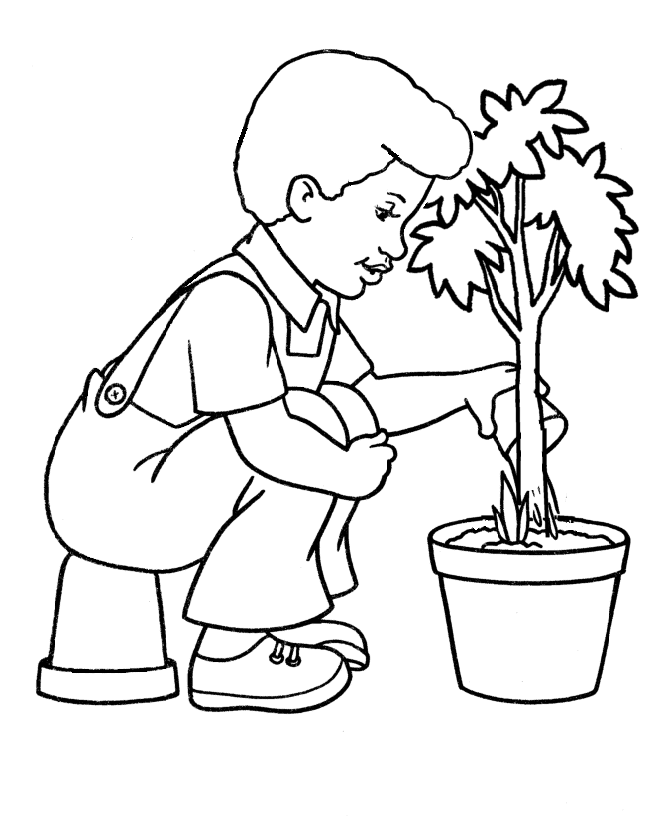 Tree Planting Arbor Day Coloring Sheets