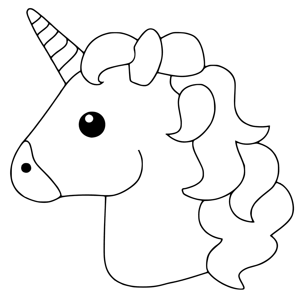 Unicorn Emoji Coloring Page Free