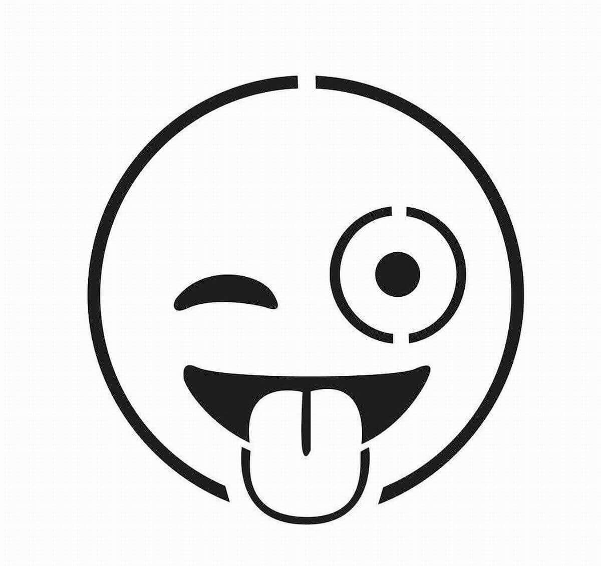 Wink Face Emoji Coloring Sheets