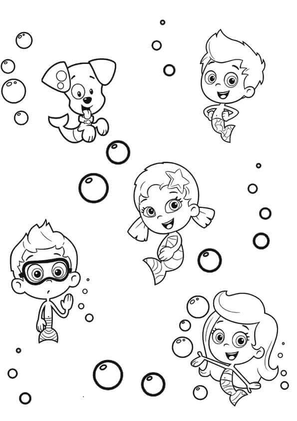 Bubble Guppies Characters Coloring Pages