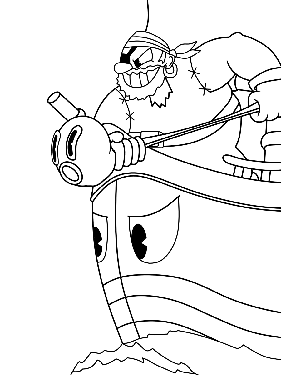 Captain Brineybeard From Cuphead Coloring Page