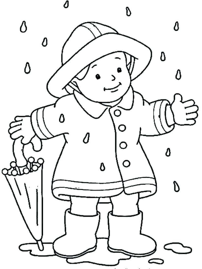 Coloring Pages Of Raining Season